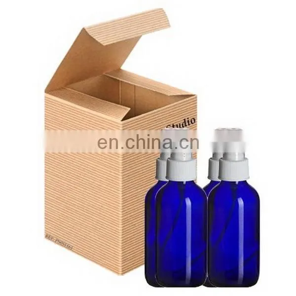 2OZ 4OZ 8OZ Cobalt Blue Boston Round GLASS Spray Bottles w/ Fine Mist Spray photo-5