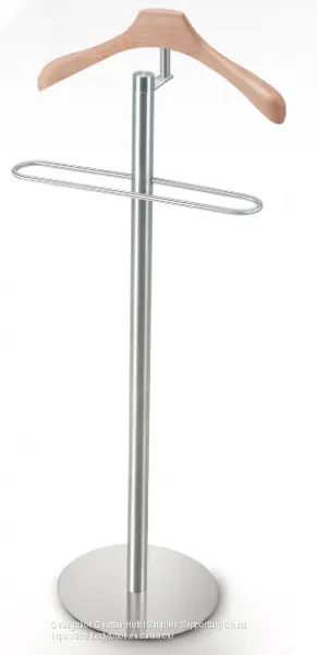 Stainless Steel Base High-Grade Beech Wooden Coat Rack Stand photo-3
