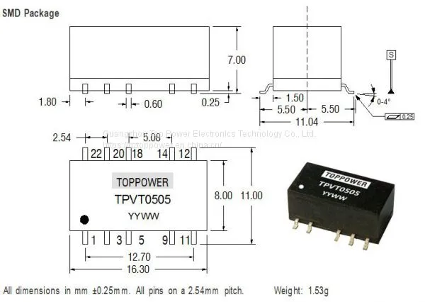 Продажа SMD DC/DC преобразователей/TPTV0505S-1W photo-2