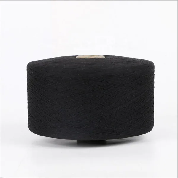 Keshu Gloves Yarn Open End Recycled Cotton Polyester Blended Yarn For Gloves Ne6s/1 Black Producing photo-4
