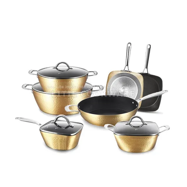Forged Hammered Exterior Design Non Stick Aluminum Casserole Aluminium Cookware Manufacturer photo-3