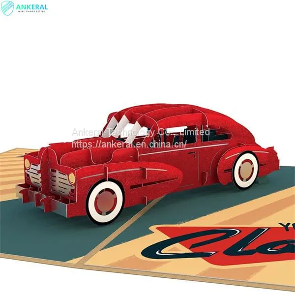 Happy Birthday Classic Car 3D Pop-up Card Big Surprising Birthday Blessing Card for Boys photo-3