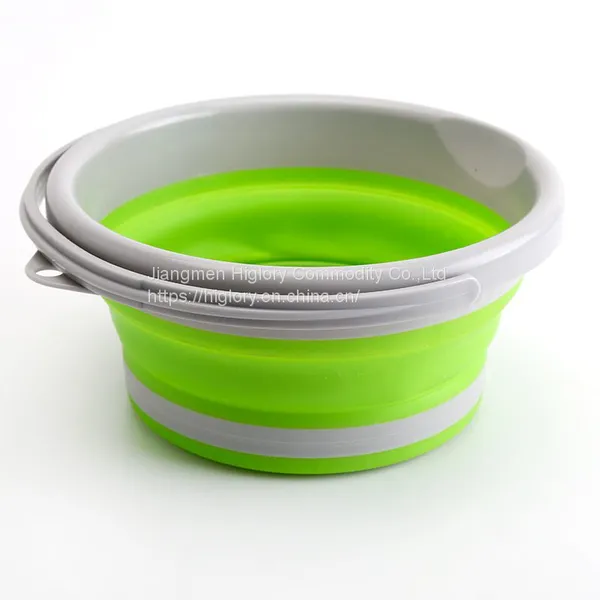Space Saving Collapsible Bucket With Handle Round Foldable Tub Portable Folding Water Bucket photo-3