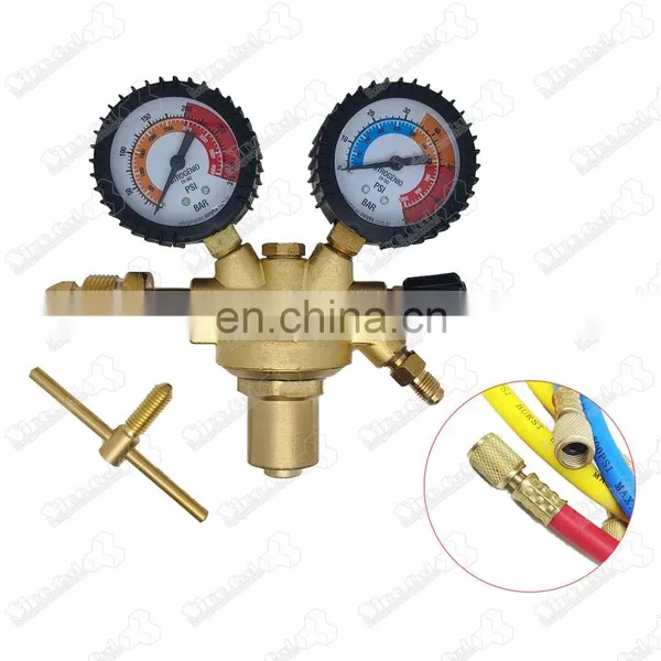 Usd for Refrigeration HVAC 1/4 7/16 Connector Union With Charing Hose Pressure Reducing Valve Nitrogen Gas Regulator