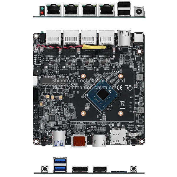 Intel N4000 2-Core Nano PC Motherboard for NUC PC w/ UHD Graphics 600 Dual 4K Display 4*Gigabit LAN 4*RJ45 photo-4