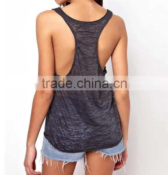 Blank Transparent Drop Armhole Tank Top/Sexy Sleevless Blouse photo-2