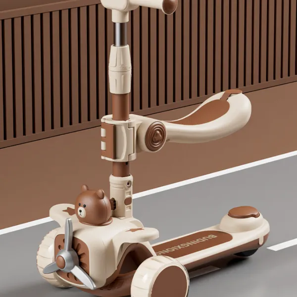 New Children's Scooter Folding Scooter Children Can Sit on it Folding Scooter Cartoon Windmill Airplane Skateboard（Wechat:13510231336） photo-2