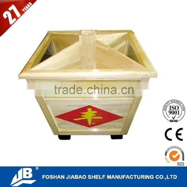 Foshan Jiabao Rice Promotion Wood Display Rack Cask