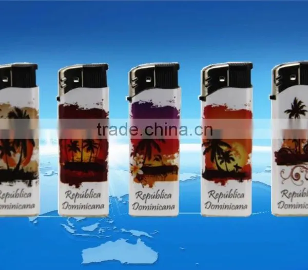 High Quality Disposable or Refillable Electronic Plstic Gas Lighter FH-809 With Wrpped Sticker photo-2