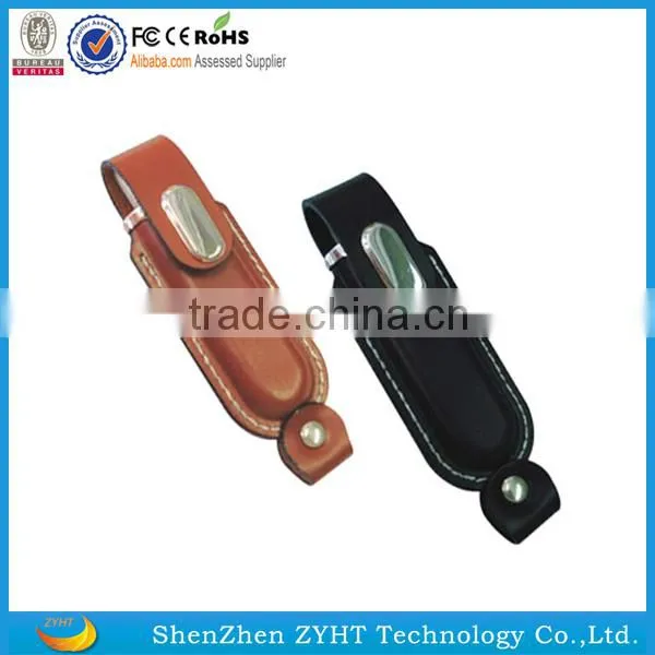 Wholesale Leather Usb Flash Drive With Keyring in Full Capacity With Engraved Cusotmer Logo photo-2