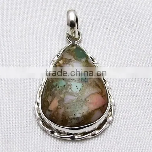 Beautiful Design Fuchsite Pendant, Gemstone Silver Jewelry, Exporter and Wholesaller photo-6