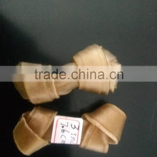 Natural Rawhide Knotted Dog Bone Dog Chew photo-5