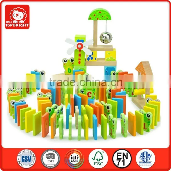 Frog Domino Colorful Wooden Domino With Wooden Material Kids Gift Domino Game