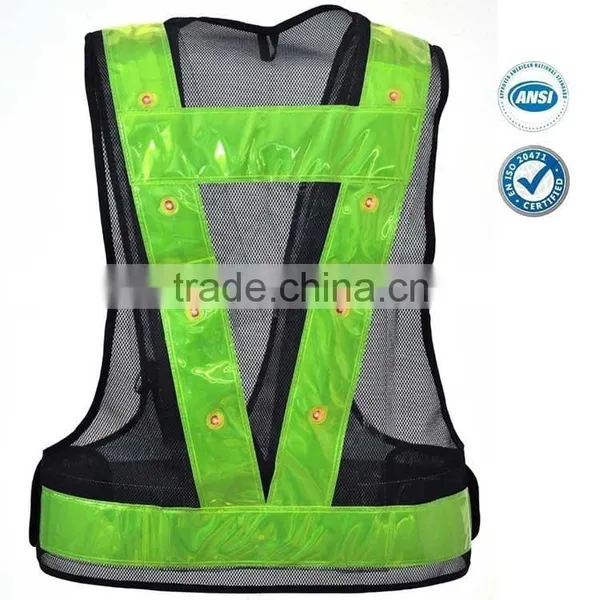 16 LED Safety Vest With PVC Reflective Stripes photo-2