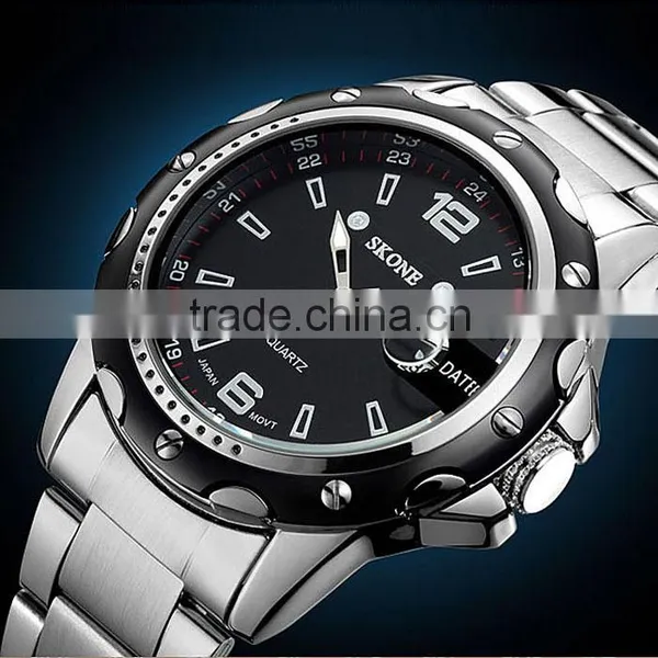 Professional China Manufacturer Black Dial Skone Brand Mens Watch photo-6