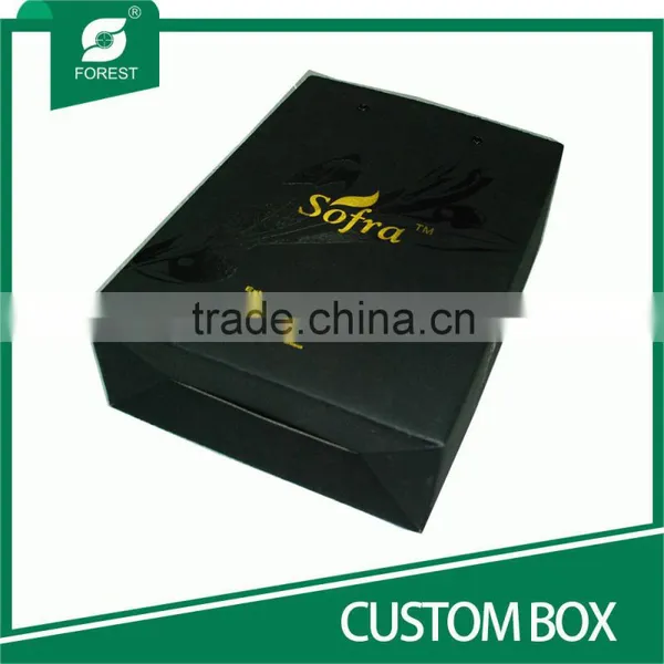 BLACK VARNISHED CARDBOARD CUSTOM BOX FOR PACKING OLIVE OIL photo-3