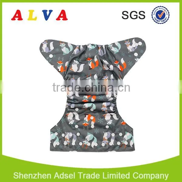 2016 Alva New Pattern Reusable Cloth Baby Diapers Wholesale Cloth Diaper photo-4