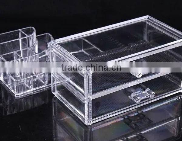 2 Drawer Acrylic Jewelry and Cosmetic Storage Display Box Acrylic Makeup Box photo-4