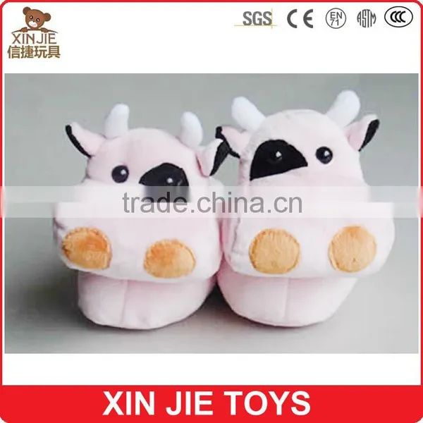 Custom Made Kids Indoor Slippers Children Plush Animal Slippers Nice Design Cute Doll Plush Slippers photo-3