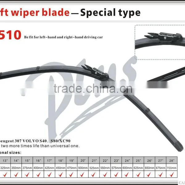 S510 Pinch Tab 15mm Wiper Arm Special Car PVC Rubber Windscreen Soft Wiper Blade photo-2