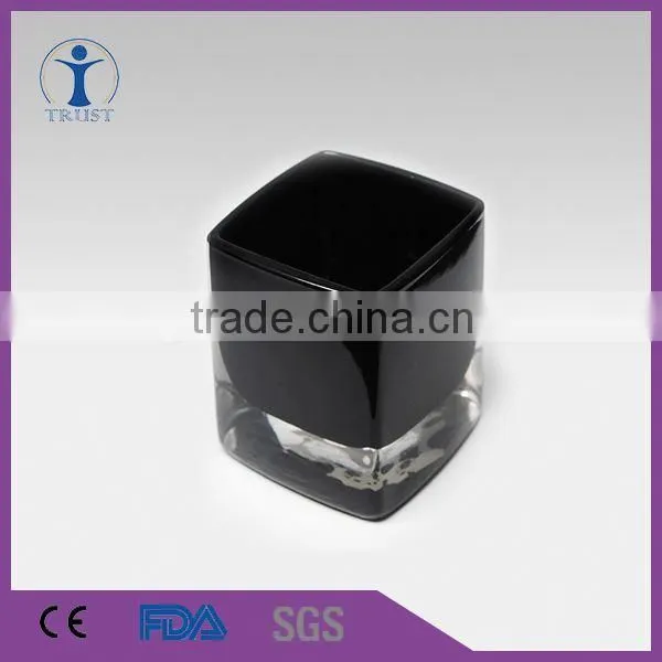 Fancy Jar Candle, Black Glass Candle Jar