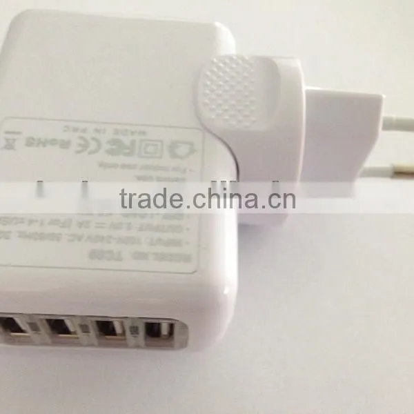Universal 2.1A USB Travel Charger 4 Port AC /DC Switching Power Adapter for Apple Android Phones