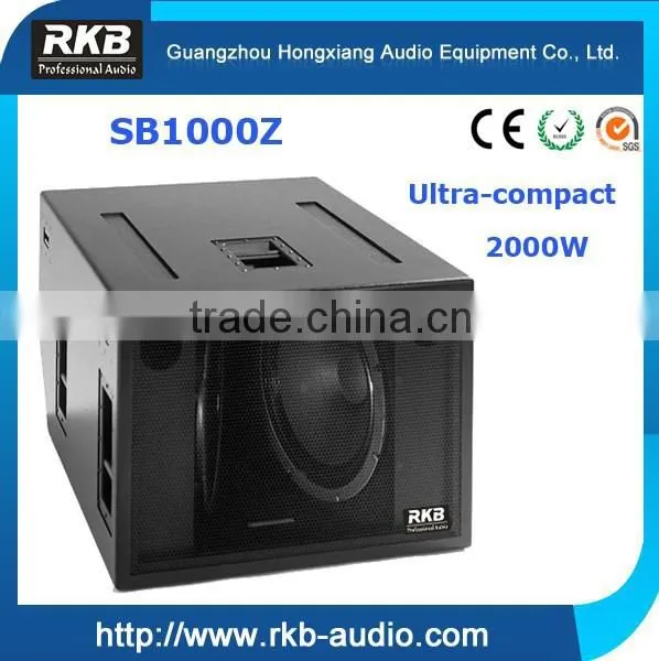 SB1000Z 2000W big power subwoofer system/Compact subwoofer speaker/Double 18" subwoofer