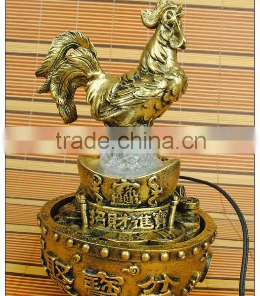 Chinese Luckly Cock Resin Water Fountain