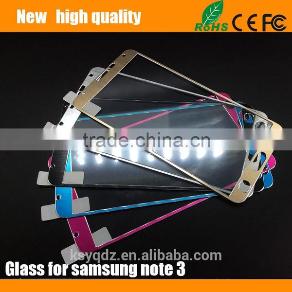 2.5D Titanium Alloy Brushed Metal Tempered Glass Screen Protector for Samsung Galaxy Note 3 photo-2