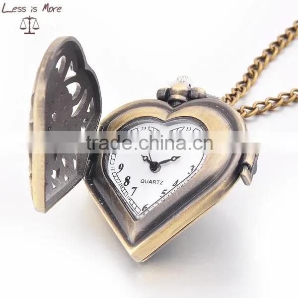 2015 Wholesale Manufactured in China Pocket Watch, Heart Shape Pocket Watch