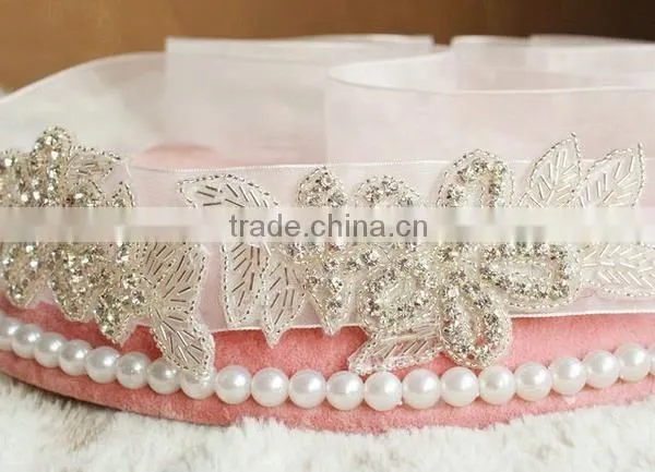 New Design Bridal Handmade Rhinestone Appliques for Sash WA012 for Sale photo-2