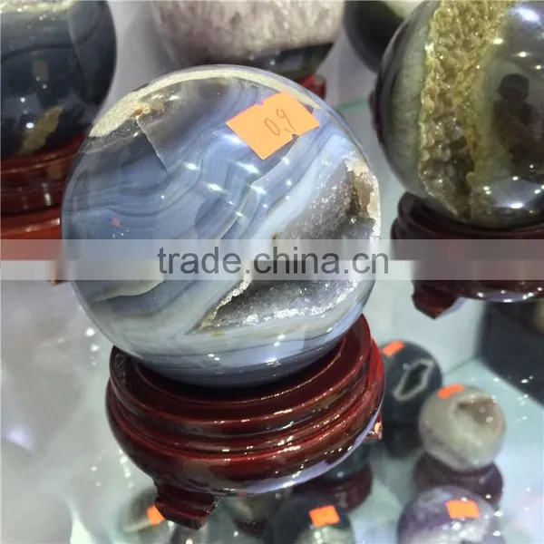 Natural Agate Geode Amethyst Geode Sphere Smile Crystal Ball photo-5