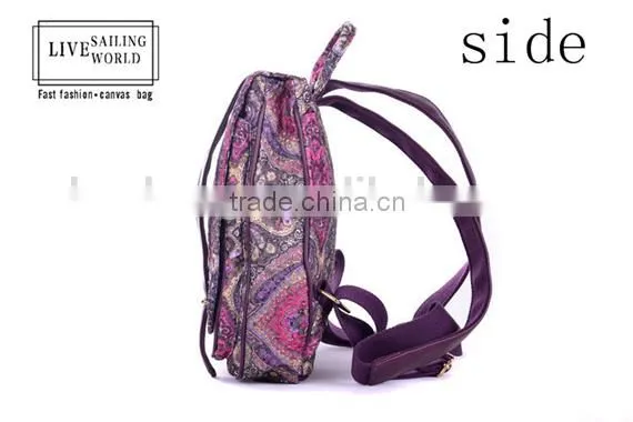Reliable Quality Chinese Folk Style Ladies Canvas Laptop Backpack photo-2