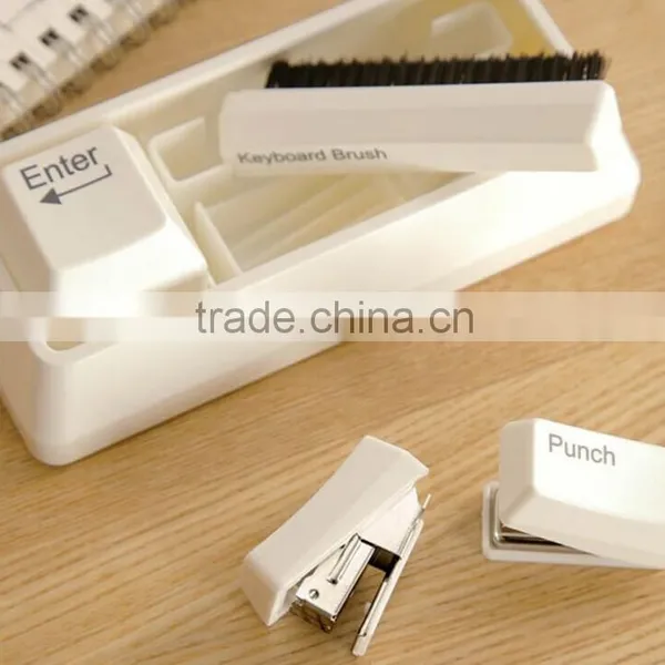 Mini Keyboard Stationery Set With Mini Brush and Mini Stapler photo-2