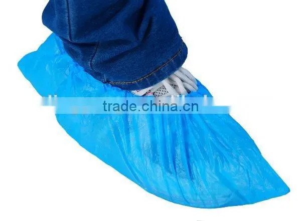 2015 New Disposable CPE Blue Protective Shoe Cover photo-2