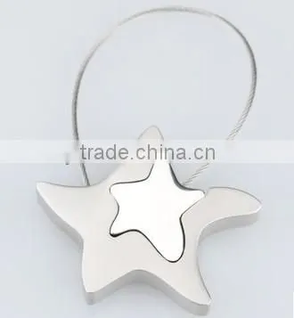 Wholesale fashion new design keyring starfish custom metal star shape keychain