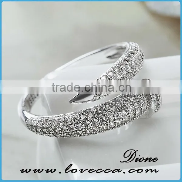 Wholesale Women Beautiful 925 Solid Band Jewelry Charms Dubai Design Silver Ring photo-6