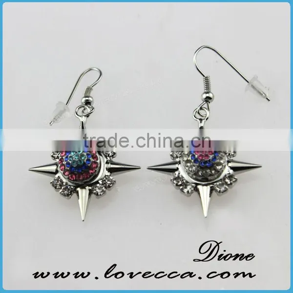 Cheap Wholesale Fashion Women Silver Alloy Setting Crystal Fancy Earrings photo-3