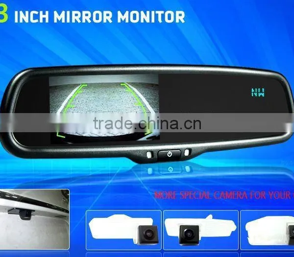 GERMID 4.3 Inch Digital Mirror Monitor With Compass and Temperature Display and 2 Video Inputs Car Rear View Mirror photo-2