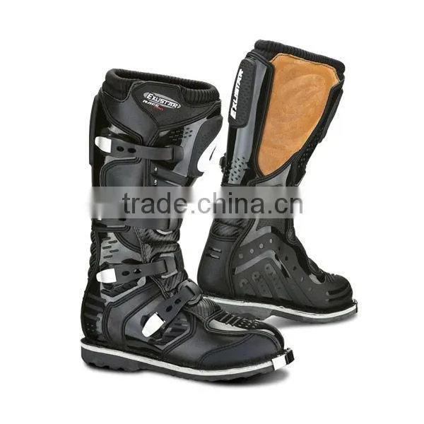 Four Buckles Motorcycle Stylish Black Boots