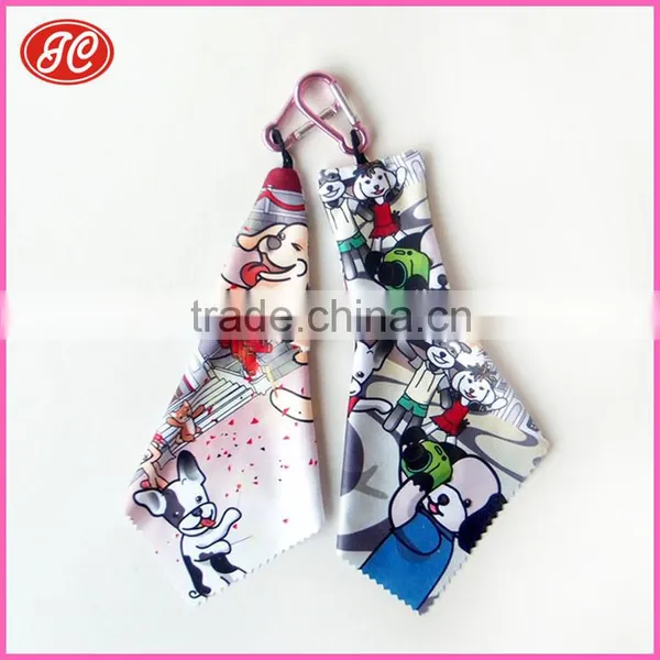 New Design Digital Printing Microfiber Mobile Phone Clean Cloth Key Chain photo-3