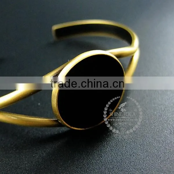 65mm Diameter Brass Vintage Style 20mm Round Setting Bezel Tray Antiqued Bronze DIY Bracelet Bangle Supplies 1900112 photo-3
