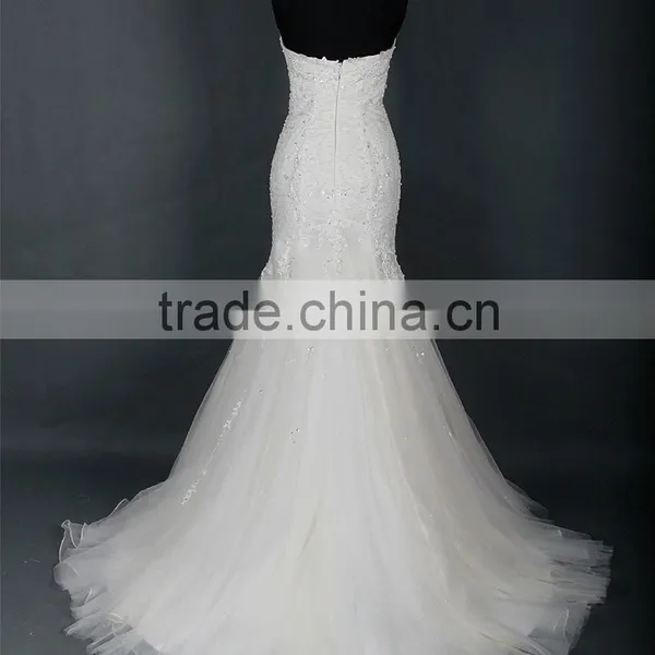 RSW878 Suzhou China Custom Made New Model Lace Mermaid Wedding Dress 2016 Bridal photo-2