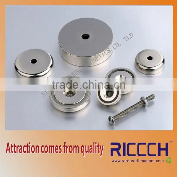High Performance Neodymium Pot Magnet With Cylinder Bore