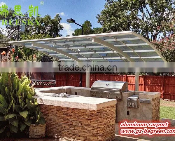 White Polycarbonate Roof Sheet Two Car Metal Frame Aluminum Car Wash Shelter for Car Packing photo-2