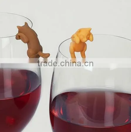 Silicone Different Colored Kittens Glass Markers photo-2