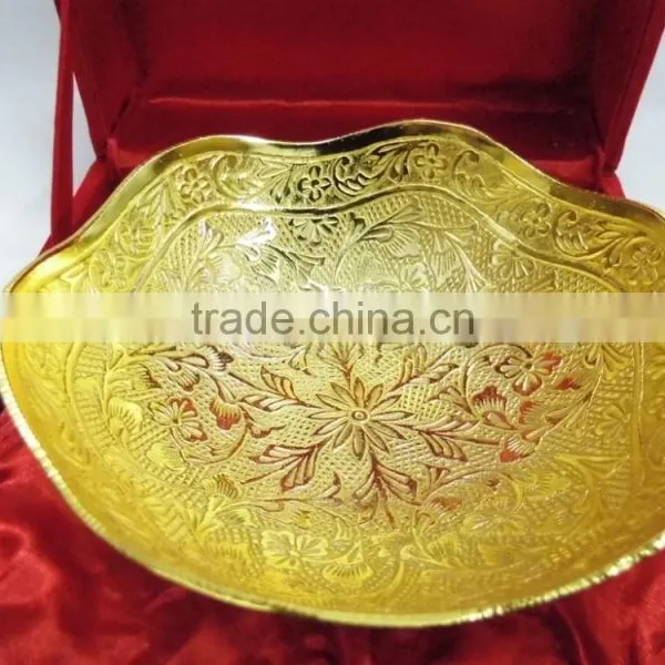 New Design Wedding Gift and Return Gift Gold Plated Brass Bowl photo-3