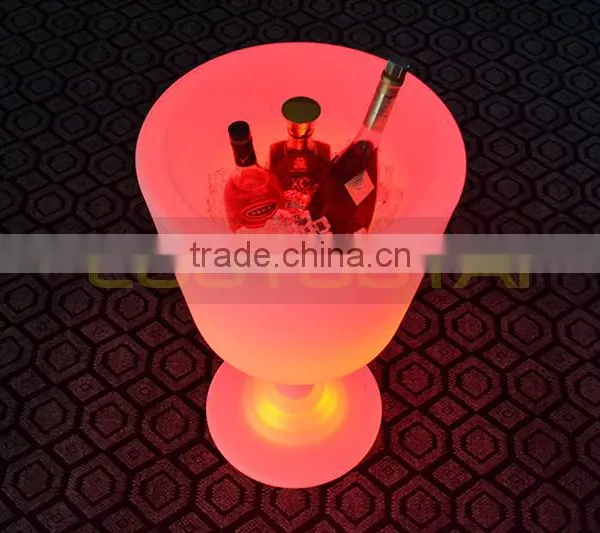New Design Wineglass Shape Plastic Luminous Led Ice Bucket/Bar Wine Ice Bucket photo-5