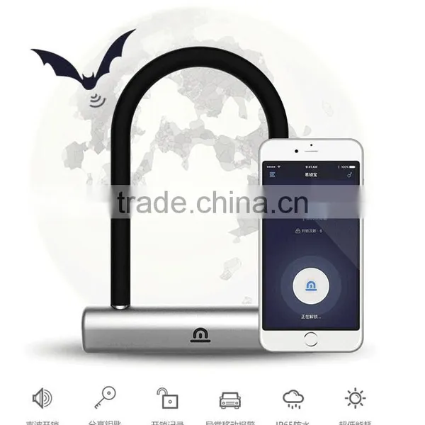 Newest Intelligent Security Bicycle Lock Ultrasonic Tire Lock Keyless Electric U-lock photo-2