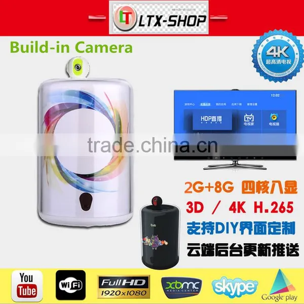 New Arrival Cute Android TV Box Factory Unique Design Android 4.4 TV Box Build-in 3.0M Camera Support Website/Youtube Smart TV Box